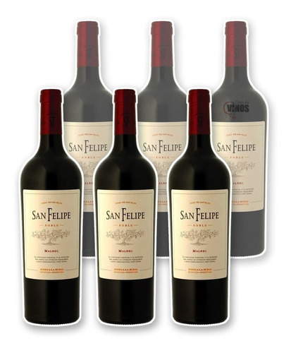 Vino San Felipe Roble Malbec 750 Ml. Caja 6 Botellas