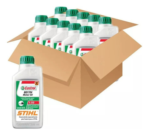 Kit 10 Óleos Lubrificante Castrol 2 Tempos 8017h 500ml Stihl