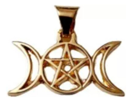 Dije Wicca De La Triple Diosa Chapa De Oro -fuerza Proteccio