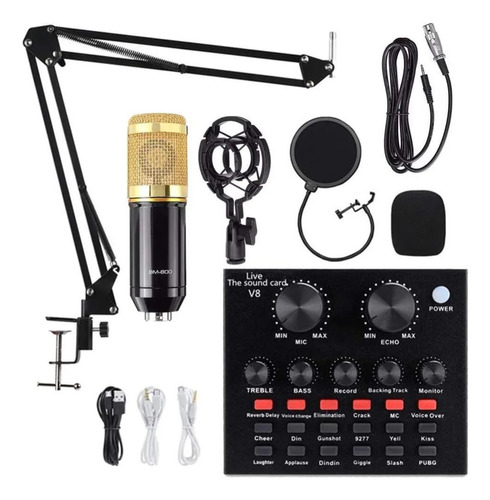 Kit de interfaz Mesa V8 + micrófono Bm800 con brazo articulado