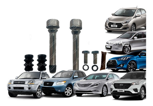 Imagem 1 de 8 de Kit Parafuso Pinca Freio Dianteiro Hyundai Hb20 Tucson I30