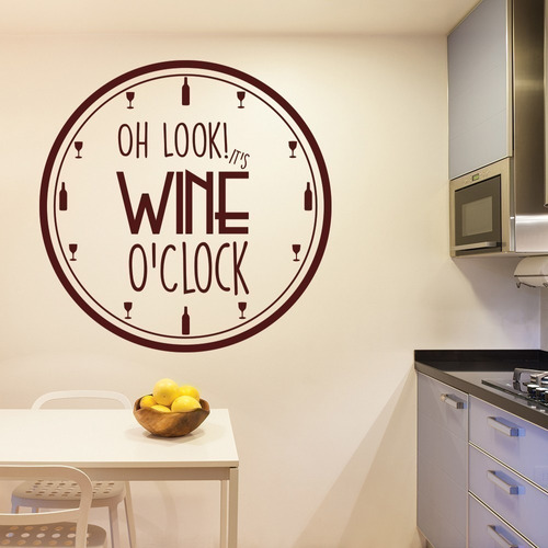 Vinilo Decorativos Reloj Wine Clock  