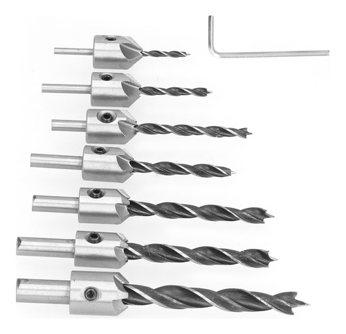 Broca Counter Sinker, Conjunto De 7 Peças De Brocas Escaread