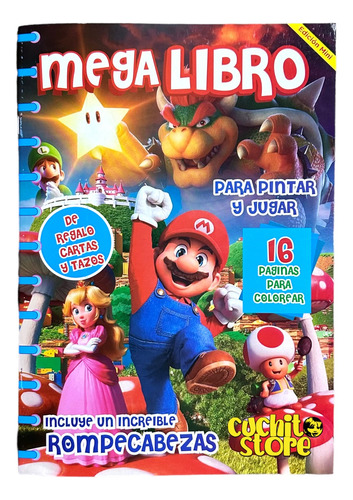 Mini Mega Libro Libro Para Colorear Pintar Mario Bros #2