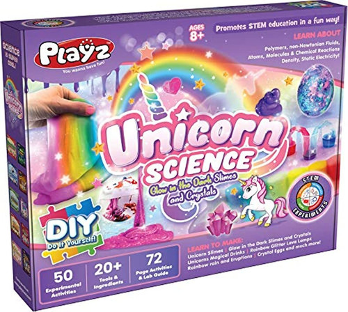 Playz Unicorn Slime & Cristales Science Kit Regalo Para Niña