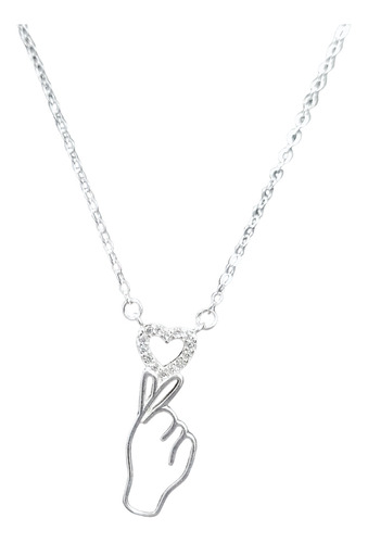 Cadena Collar Simbolo De Amor Parado Mujer Plata 925 + Caja