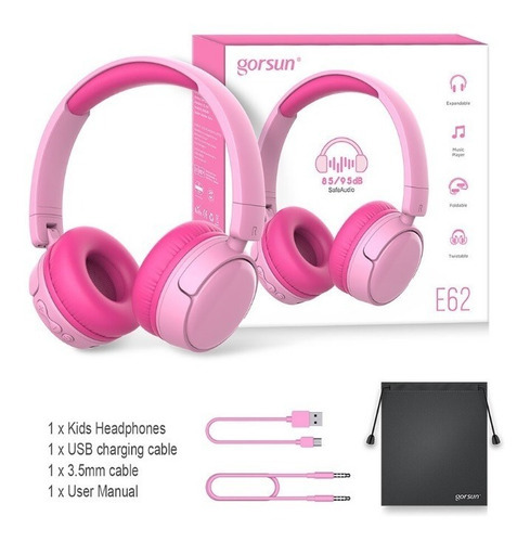 Gorsun Auriculares Para Niños Con Volumen Limitado, Para La Color Rosa