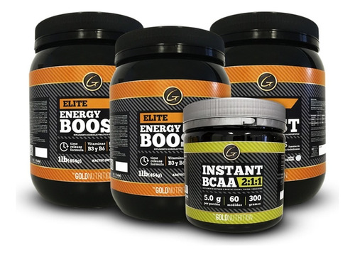 Pack Preentreno - Bcaa 300 G + 3 Energy Boost 1 Lb Sabor Wild Orange + Sin sabor