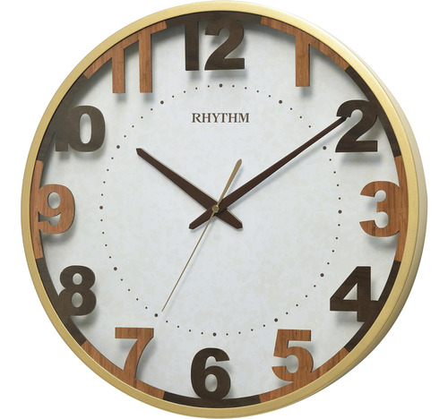 Rhythm Cmg603nr18 Reloj De Pared Con Marco De Aluminio Con N