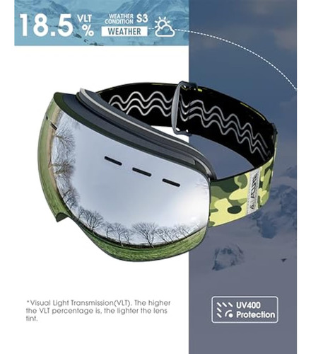 Gafas De Esquí Acure, Otg, Sobre Gafas Para Nieve