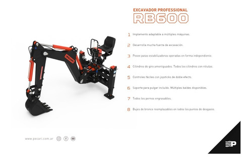 Implemento Excavador Professional Pecari Para Minicargadora