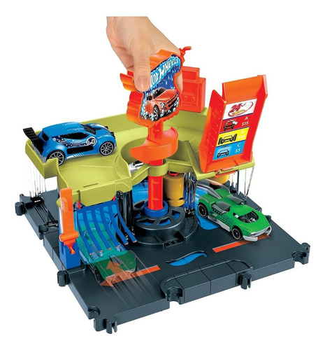 Pista Hot Wheels Lava Rápido Da Cidade Com Carrinho Mattel
