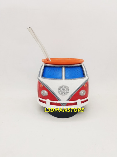 Mate Volkswagen Bus Furgon Hippie Impreso 3d