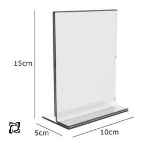 Imagem 2 de 3 de 80 Displays T 10x15 A6 Acrílico Balcão Mesa Avisos Cardápios