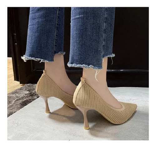 Zapatos De Tacón Alto Con Punta Estrecha Para Mujer, Calzado