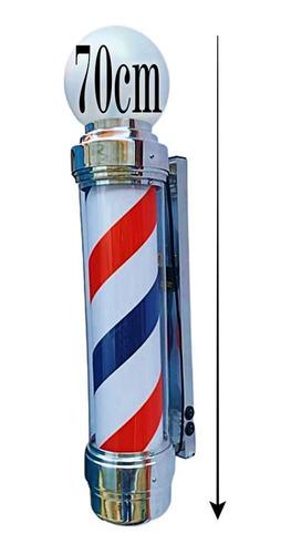 Barber Pole Giratório 70cm Voltagem Bivolt+lindo Porta Pente