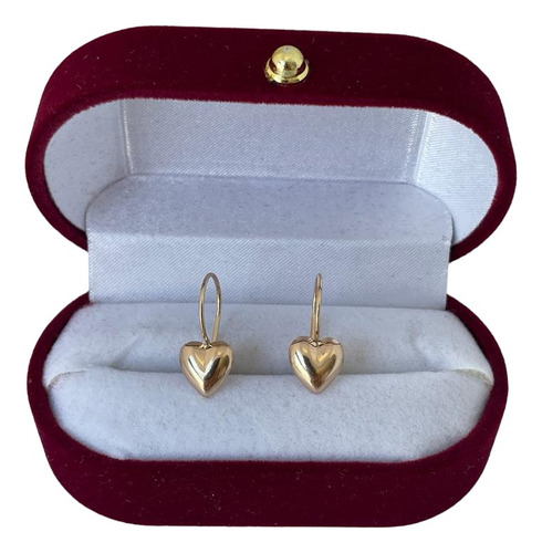 Aros De Oro 18k Corazón 19mm