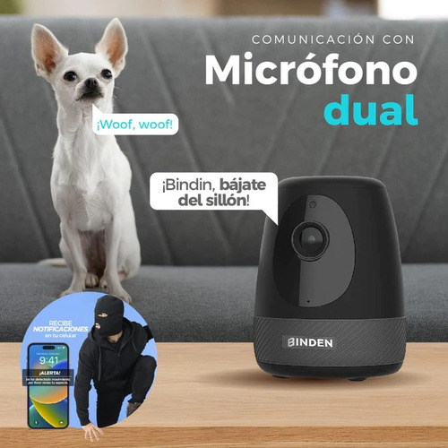 Sistema Seguridad Binden In360 Camara Sensor Movi Aper Alexa