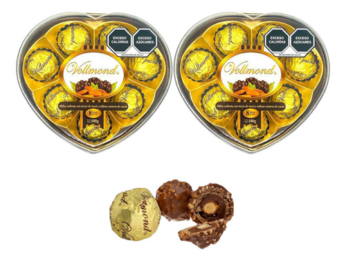 Chocolate Corazon Con Mani Cacao 3 Caja C/u 8 Pz Vollmond