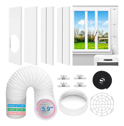 Kit Manguera Y Sello Aire Acondicionado Portátil Gas Refrige