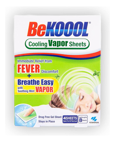 Be Koool Parche Fiebre, Niños Vapor De Menta, Mejoramalestar