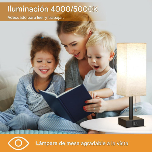 Luz Nocturna Táctil De Escritorio Toma 2pack Beige