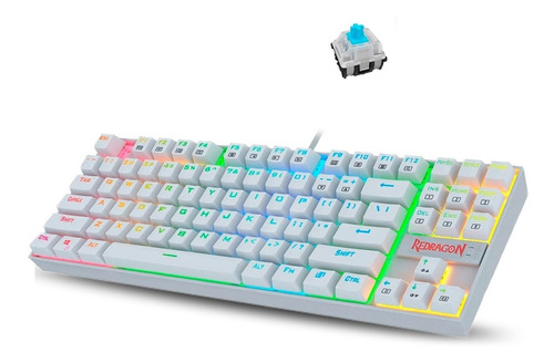 Teclado Mecánico Gamer Tkl Redragon Kumara White Rgb K552