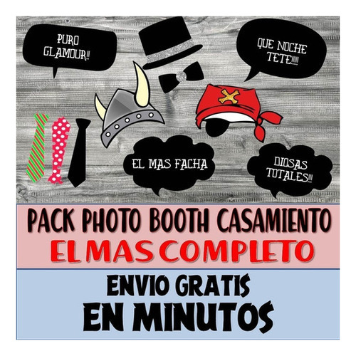 Kit Photo Booth Casamiento Fiesta Carioca Frases Y Props