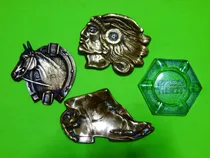 Comprar Lote De Antiguos Ceniceros - Vidrio - Bronce - Motivos Vario