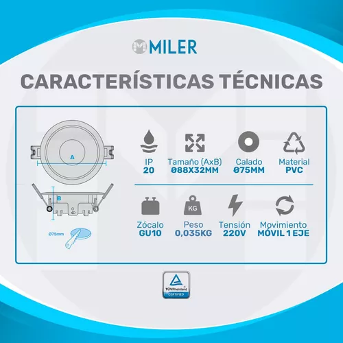 Bombillas LED GU10 con ángulo de luz cerrado