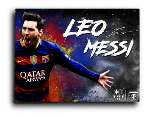 Cuadro Decorativo Canvas Sala Comedor 50x60cm Leo Messi