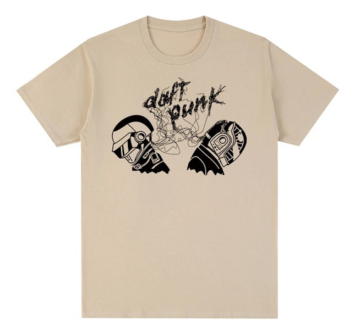 Camiseta De Algodón De Manga Corta Estampada Daft Punk