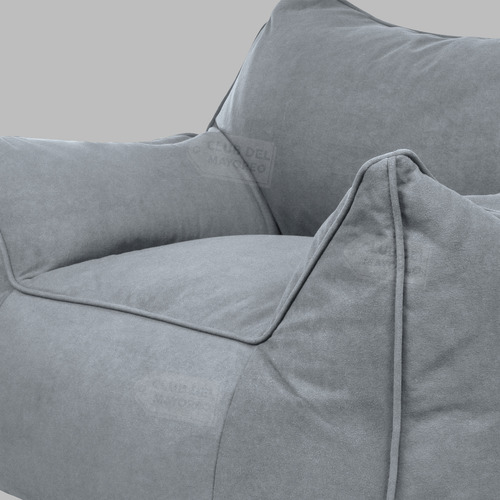 Sillon Puff Con Descansa Brazos Gran Tamaño Con Taburete