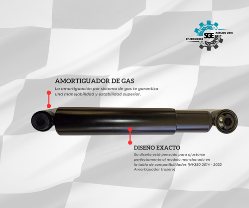 2 Amortiguador Gas Trasero Ns Urvan Nv350 2022 2023 2024