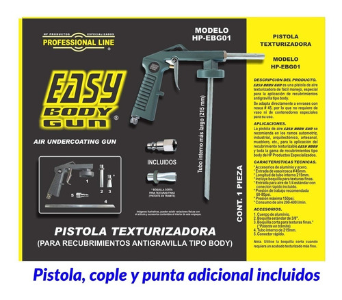 Pistola Aire Easy Body Gun  Para Recubrimiento Texturizado