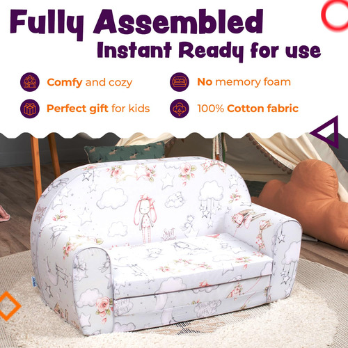 Sofá Plegable 2 En 1 Para Niños Convertible Y Lavable