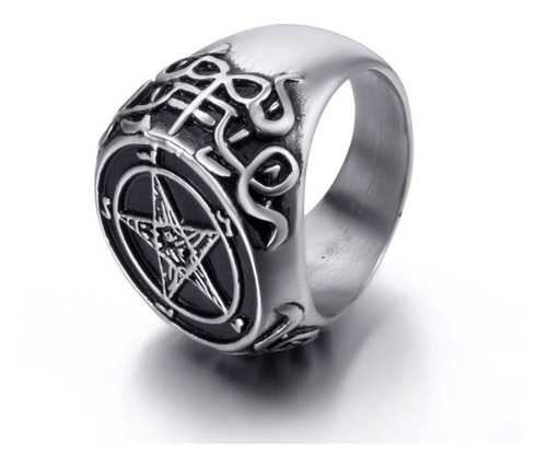 Anillo Baphomet Leviatán Gótico Metalero Biker Alternativo