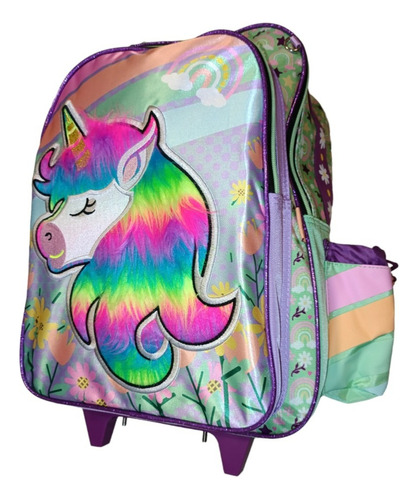 Mochila Escolar Con Ruedas Chenson Carrito Unicornio 