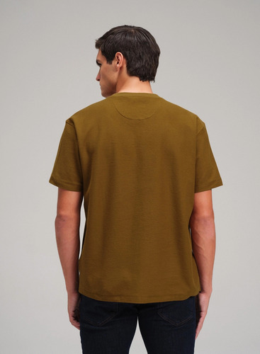 Remera Etiqueta Negra Cuello U French Terry Tabaco I25