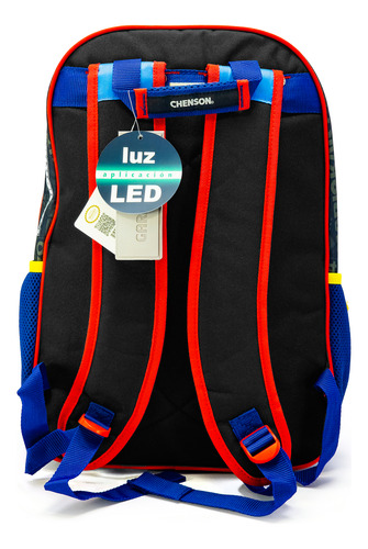 Mochila Chenson Original Para Niño Primaria Negro Mario Kart Con Luz Liso