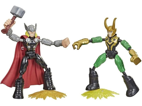 Set X 2 Flexible Bend And Flex 15cm Thor Marvel Hasbro F0245