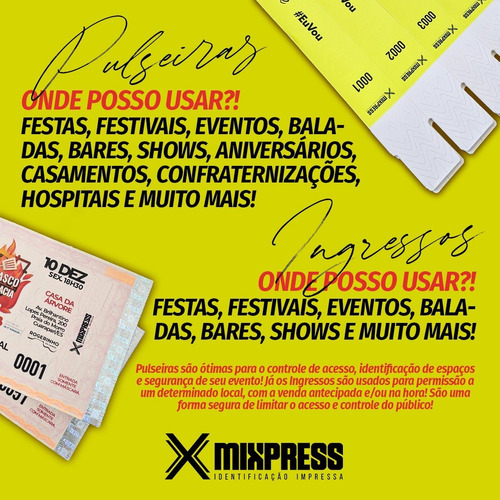 Imagem 6 de 6 de Pulseira Identificação Nylon Impressão Premium . 300 Unids