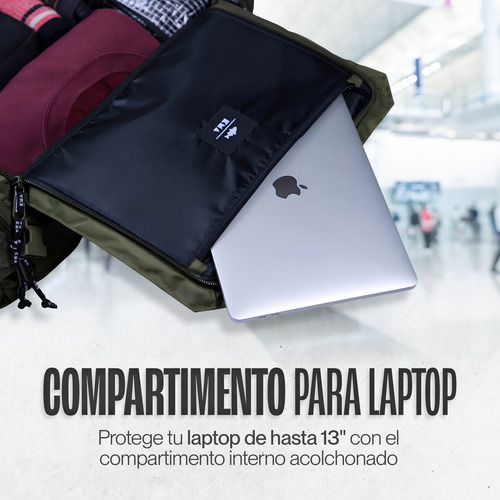 Mochila De Viaje Peregrino 30lts Impermeable Verde Kma