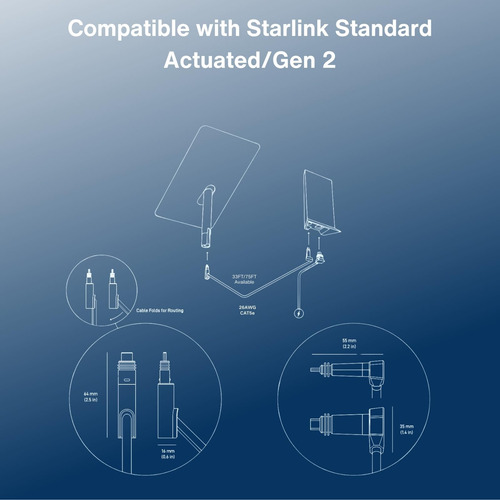 Cable Ethernet Starlink 10m Impermeable Para Exteriores 26aw