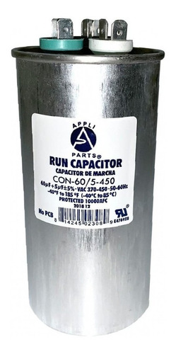 Condensador/ Capacitor De Marcha 60+5 Mfd 370-450vac Redondo