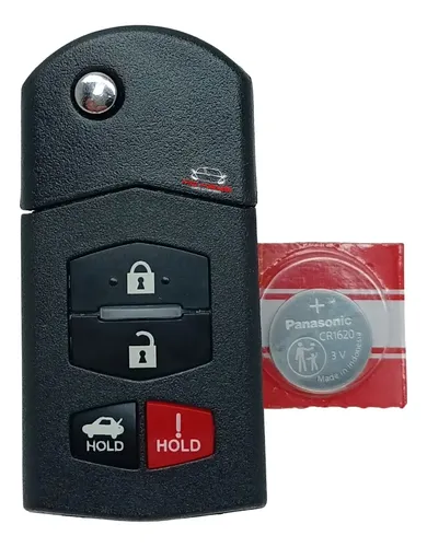 Carcasa De Repuesto Para Llave Mazda 2 Botones – Compatible Con CX-5, CX-7, CX-9 Y Más (Incluye Zócalo De Pila)