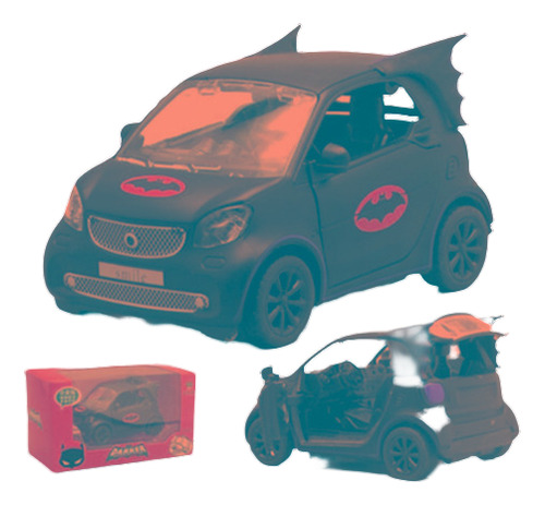 Negro De Aleación 1:36 Modelo Batman Patrón Smart Fortwo Die