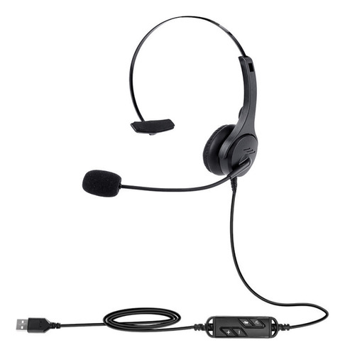 Auriculares Headset Center Call Control Con Botón Usb Con Ca