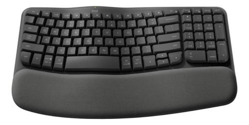 Teclado Logitech Wave Ergonómico Grafito Bluetooth - Inalámb