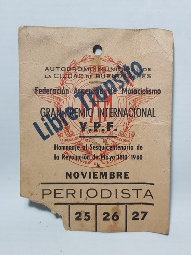 Imagen 8 de 9 de Antiguos Carnet Periodista Afa Ypf Motos Lote X 3 Mag 58723